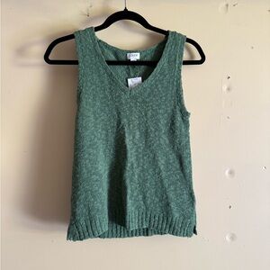 Green Sleeveless Knit Top J Crew